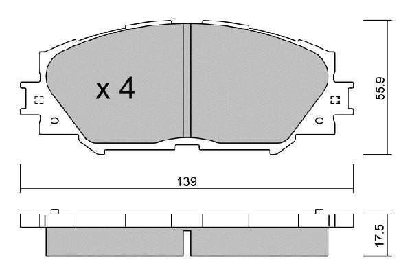 Jogo de 4 pastilhas de travão AISIN ref. BPTO-1007